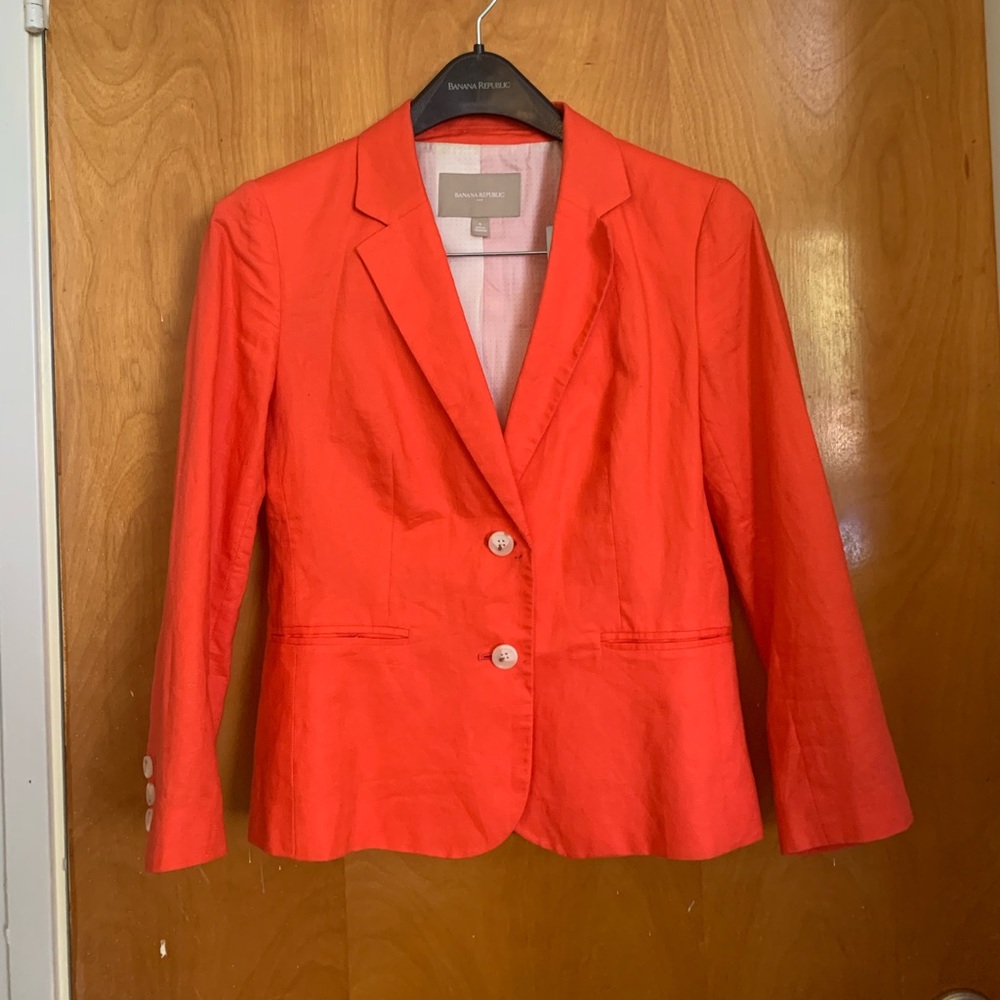 Banana republic blazer salmon linen